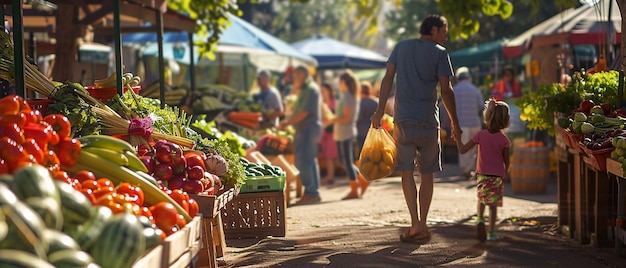 Photo quotvibrant family outing to farmers marketquot