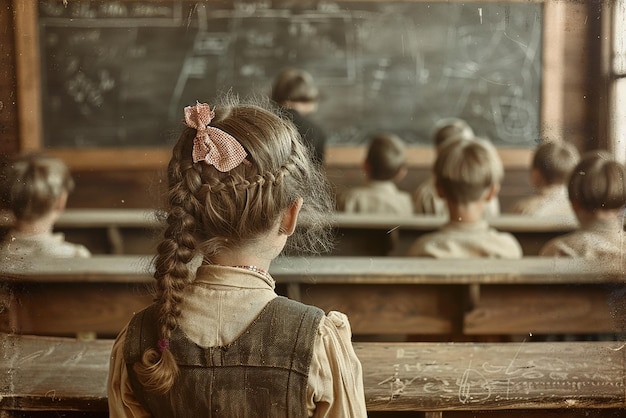 Photo quotvintage photo of children in a rural school classquot