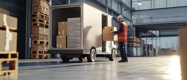 Photo quotwarehouse worker assisting with shipping container loadingquot