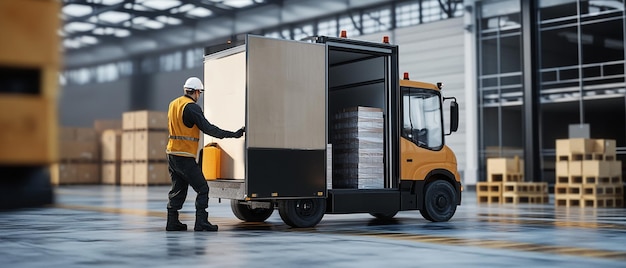 Photo quotwarehouse worker assisting with shipping container loadingquot