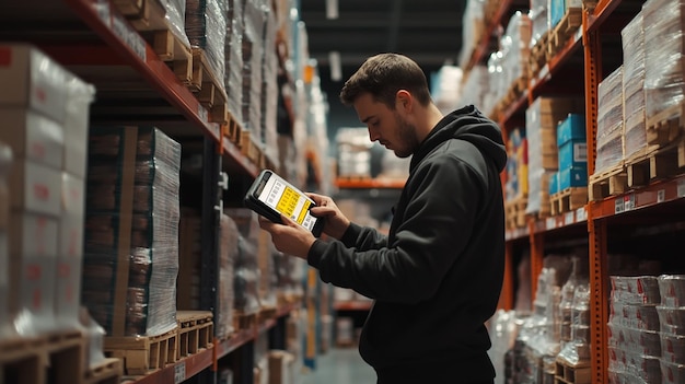 quotWarehouse Worker Conducting Inventory Audit and Counting Stockquot