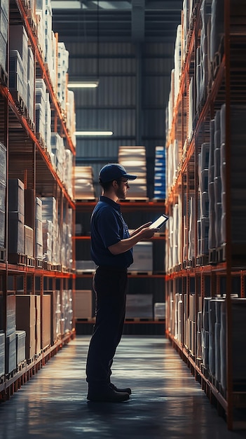 quotWarehouse Worker Conducting Inventory Audit and Counting Stockquot