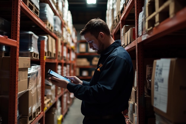 quotWarehouse Worker Conducting Inventory Audit and Counting Stockquot