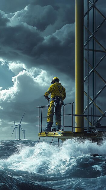 quotWelder Working on Base of Offshore Wind Farmquot