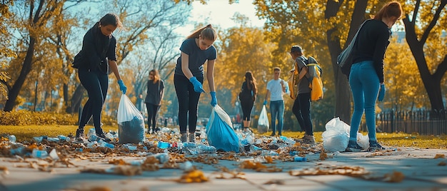 Photo quotyoung activists diligently cleaning in a vibrant scenequot