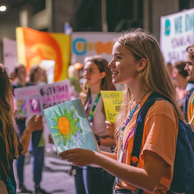 Photo quotyoung activists energizing a public eventquot