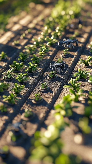 Photo quotyoung farmers using modern agricultural techniquesquot