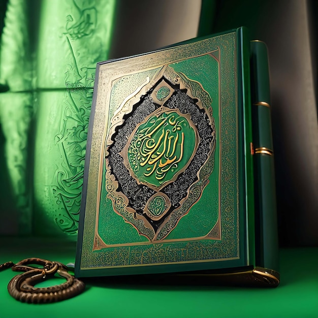 QuranMuslim holy book placed on steampunk