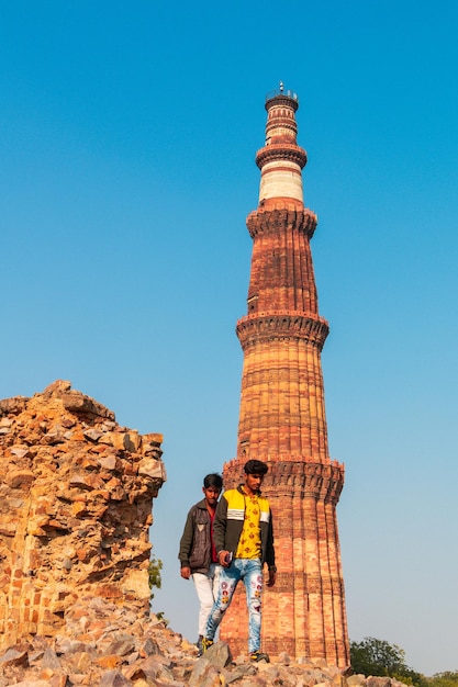 Qutub Minar Minaret a highest minaret in India standing 73 M tall A UNESCO world heritage site