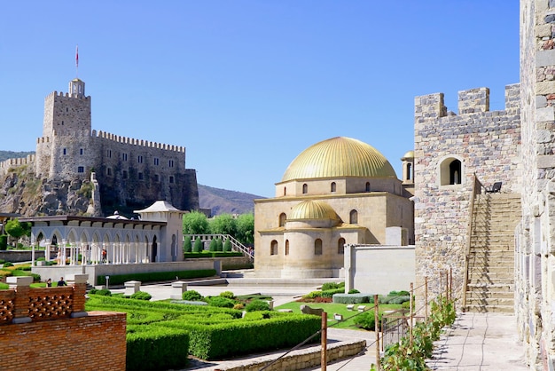 Rabati Fortress with Stunning Golden Dome of Akhmediye Mosque in Akhaltsikhe City Georgia