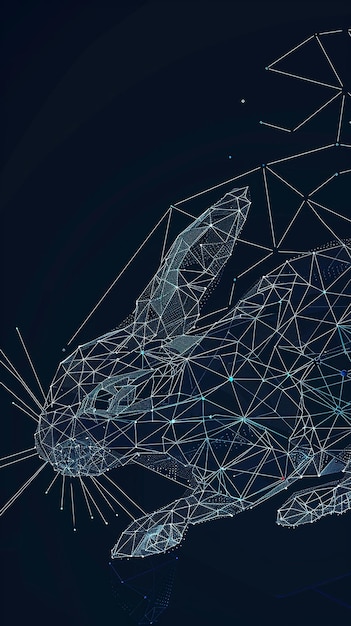 rabbit Digital wireframe polygon illustration