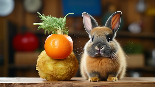 rabbit eating carrot HD wallpaper photographic image