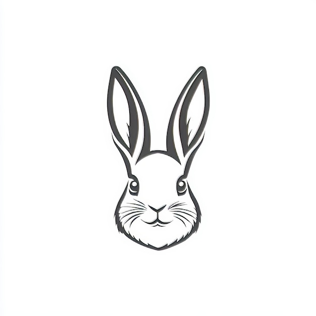 Photo rabbit head isolated on white background vector illustration eps 10