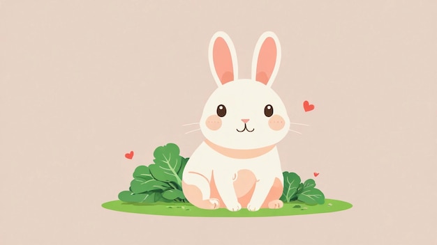 Photo rabbit illustration for kids cute rabbit cartoon