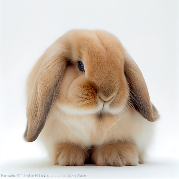 Rabbit on isolated white background Animal and pet concept Generative AI