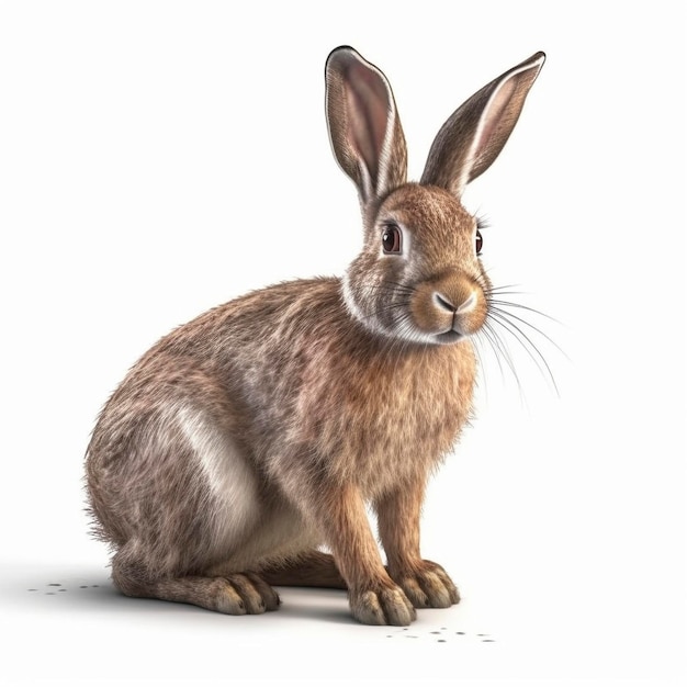 Rabbit isolated on white background Generative AI