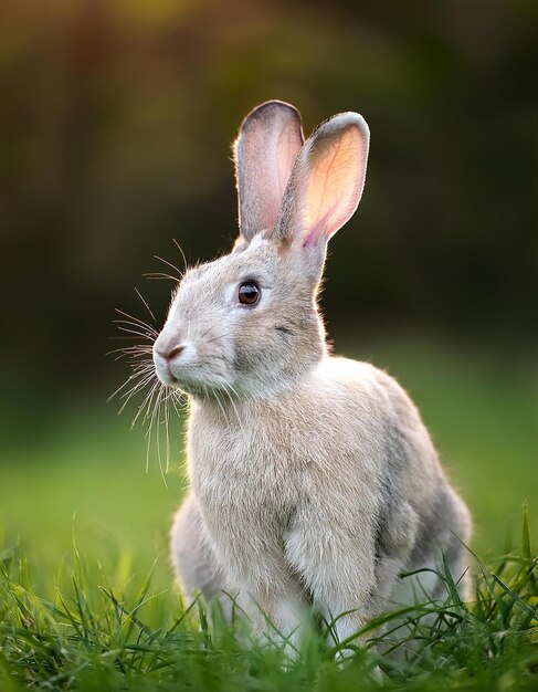 a rabbit in the rain with a green background