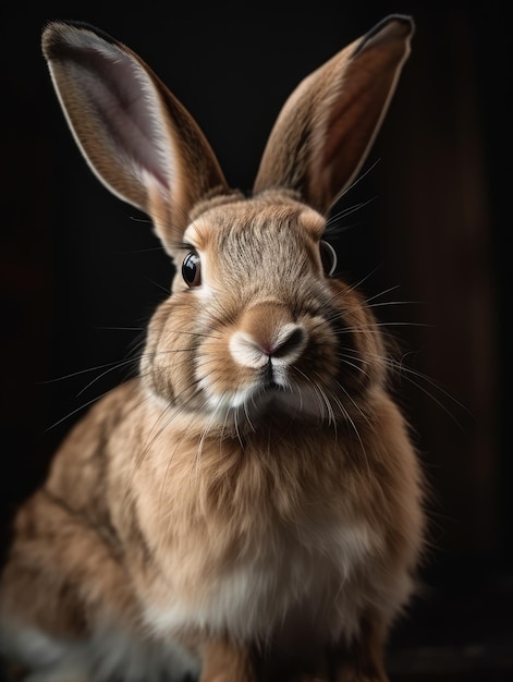 Rabbit realistically photo portrait generative ai