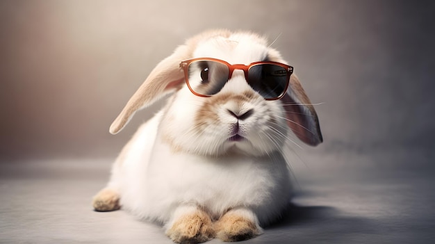 A rabbit wearing sunglasses