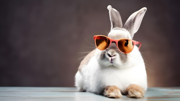 Rabbit wearing sunglasses