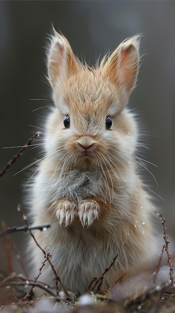 a rabbit with a black eye and a white spot on its face