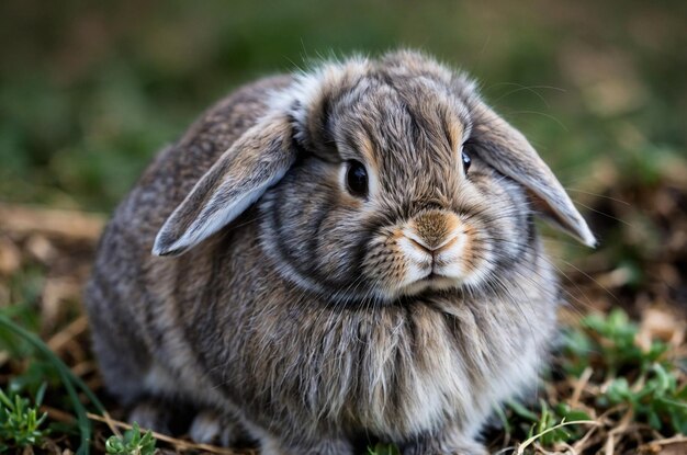 a rabbit with a brown nose and a brown nose and a black eye and a white nose