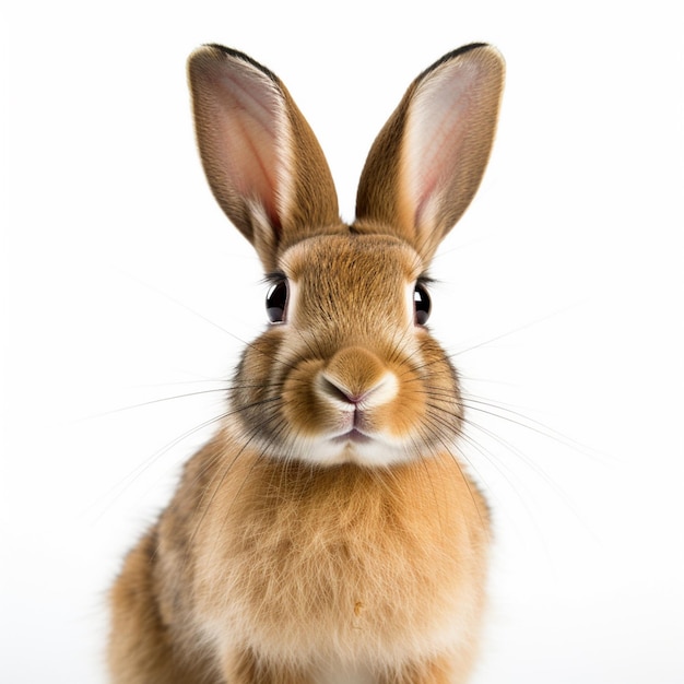 a rabbit with long ears and a black eye