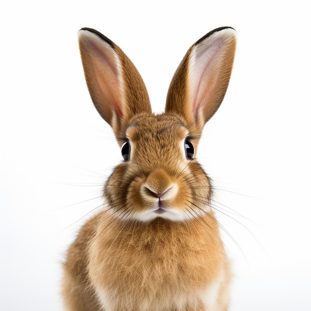 a rabbit with long ears and a white background