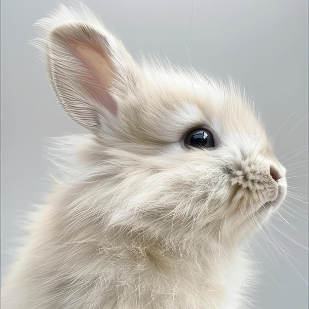 Photo a rabbit with a white face and ears that says rabbit