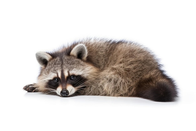 Raccoon animal mammal white background