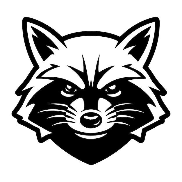 Photo raccoon bandit logo or modern line icon vector line art and icon design with bold outline black