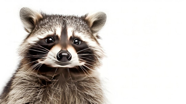 raccoon isolated on a white background generative ai