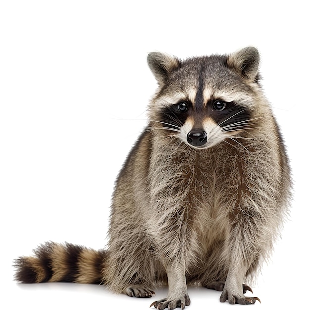 A raccoon in white background Job ID e8f6d45a4ce14bb08e120a2d3cffa411