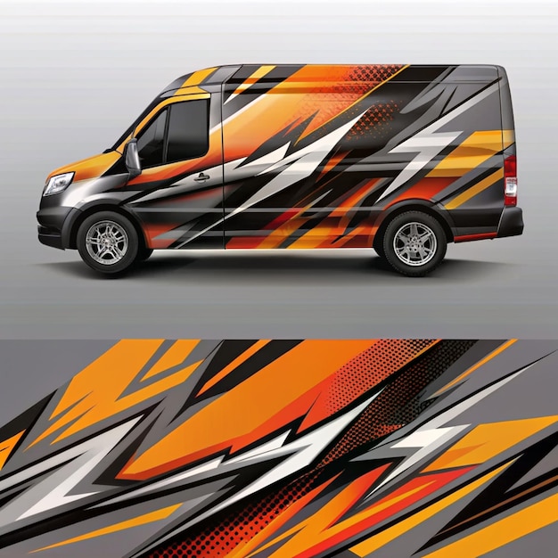 Photo race car wrap design abstract sport background car wrap decal graphic design abstract stripe racing background designs for wrap cargo van race car rally car pickup truck adventure vehicle