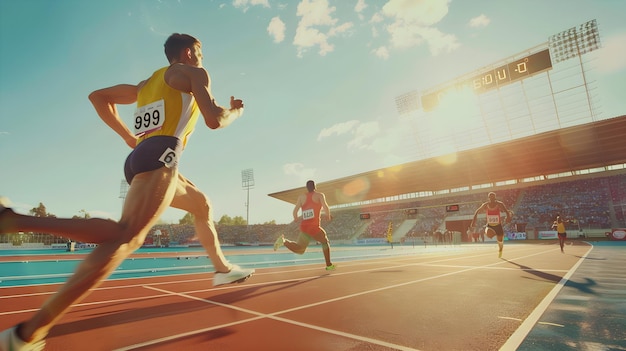 Race to Glory Dynamic Moments of Determination on the Track