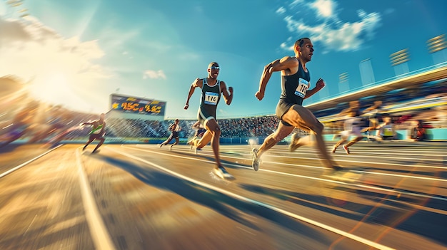 Race to Glory Dynamic Moments of Determination on the Track