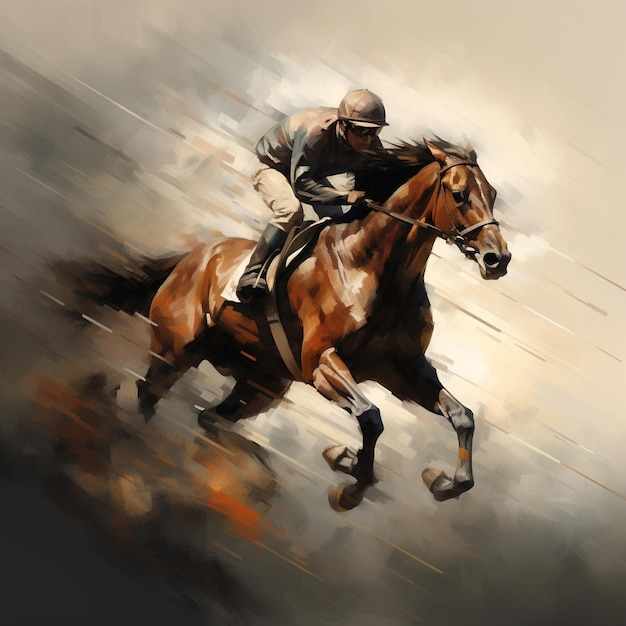 Race horse painting