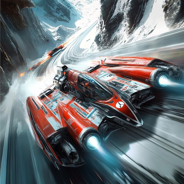 A racing game featuring futuristic or fantasy vehicles and tracks