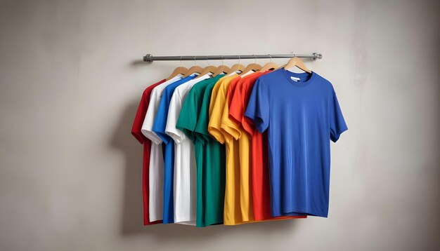 a rack of shirts with one that says rainbow colors