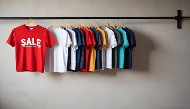 a rack of shirts with one that says quot t shirts quot