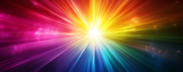 Photo radiant burst of colorful light abstract background energy and inspiration concept