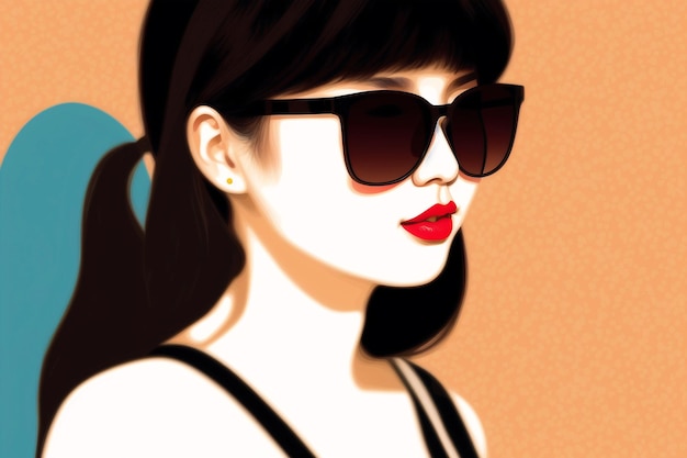 Radiant and Chic The Woman in Sunglasses Copy space Generative AI