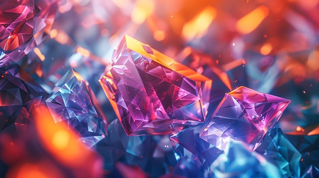 Radiant Crystal Gems Mesmerizing Light and Color in Abstract Art