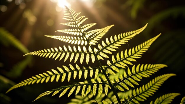 Photo radiant fern fronds basking in sunlight