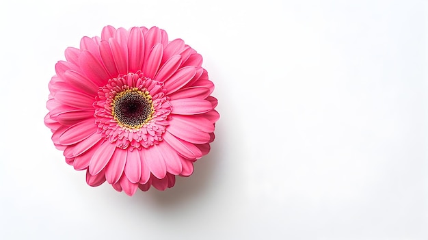 Photo radiant gerbera daisy on pristine white background showcasing symmetry and simplicity