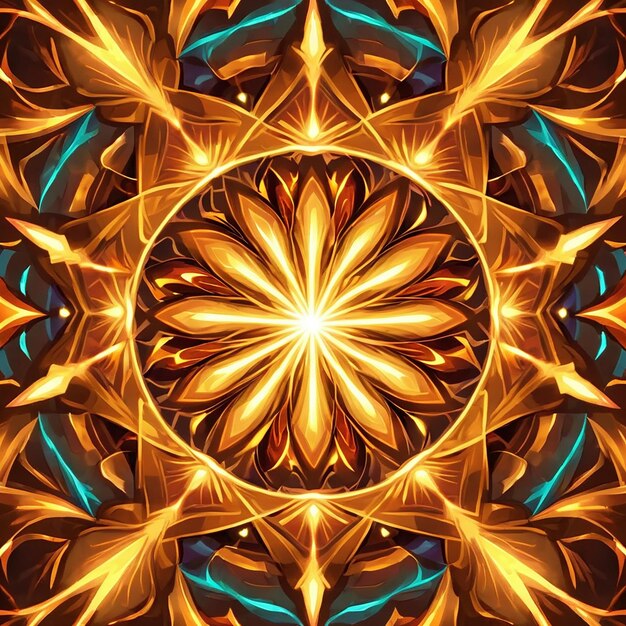 Radiant Golden Mandala Design