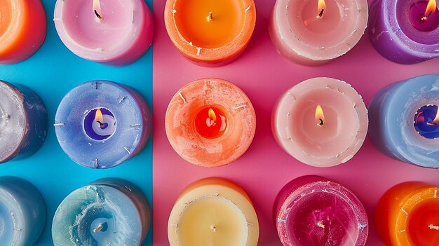 Photo radiant handglazed vibrant wax candles