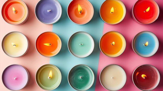 Photo radiant handglazed vibrant wax candles