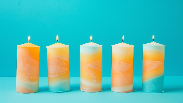 Radiant Handmade Variegated Wax Candles