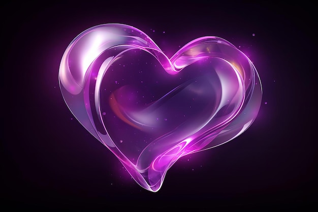 Photo radiant heart a glowing tribute to love electric pulse abstract heart in neon light futuristic heart